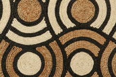 Rug & Kilim’s Abaca Custom Rug Sample, Beige, White and Black Geometric Patterns