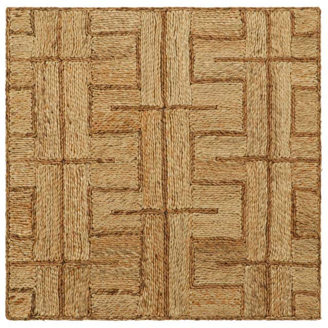 Rug and Kilim’s Abaca Custom Rug Sample, Beige, Red and Cream Geometric ...