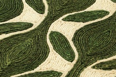 Rug & Kilim’s Abaca Custom Rug Sample, Forest Green with Ivory Patterns