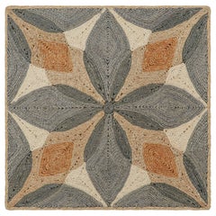 Rug & Kilim's Abaca Custom Rug Sample, Grau und Beige-Braun Geometrische Muster