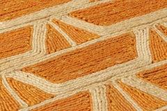 Rug & Kilim’s Abaca Custom Rug Sample, Orange with Beige and Geometric Patterns