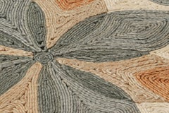 Rug & Kilim's Abaca Custom Rug Sample, Grau und Beige-Braun Geometrische Muster