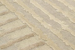 Rug & Kilim’s Abstract Custom Rug Sample in Beige and Cream Tones