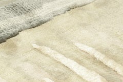 Rug & Kilim’s Abstract Custom Rug Sample in Cream and Silver Tones
