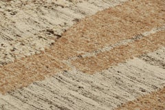 Tapis & Kilim's Abstract Flatweave in Beige-Brown with Geometric Patterns (tissage plat abstrait en beige et brun avec des motifs géométriques)