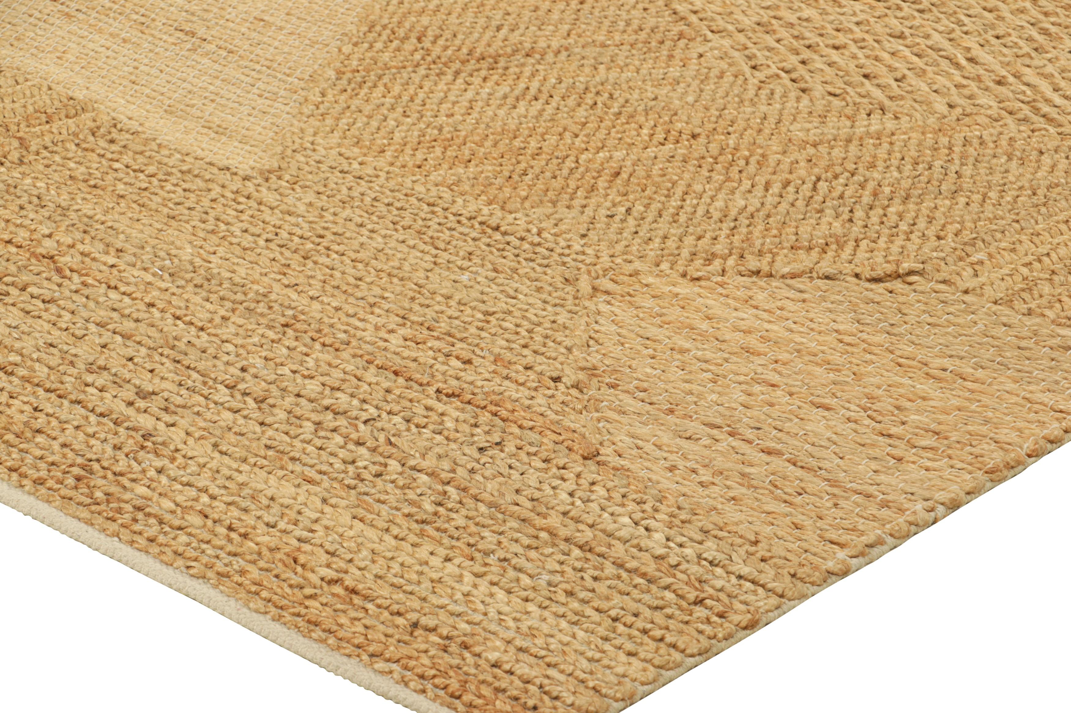Tapis & Kilim's Abstract Flatweave in Beige-Brown with Geometric Patterns (tissage plat abstrait en beige et brun avec des motifs géométriques) Neuf - En vente à Long Island City, NY