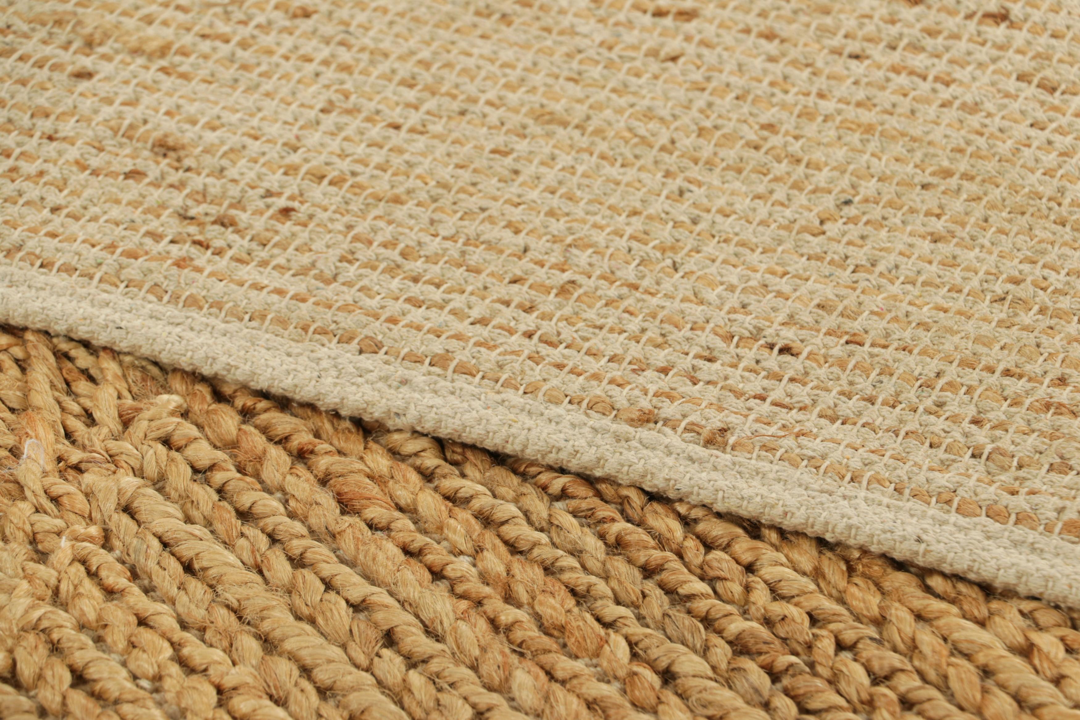XXIe siècle et contemporain Tapis & Kilim's Abstract Flatweave in Beige-Brown with Geometric Patterns (tissage plat abstrait en beige et brun avec des motifs géométriques) en vente