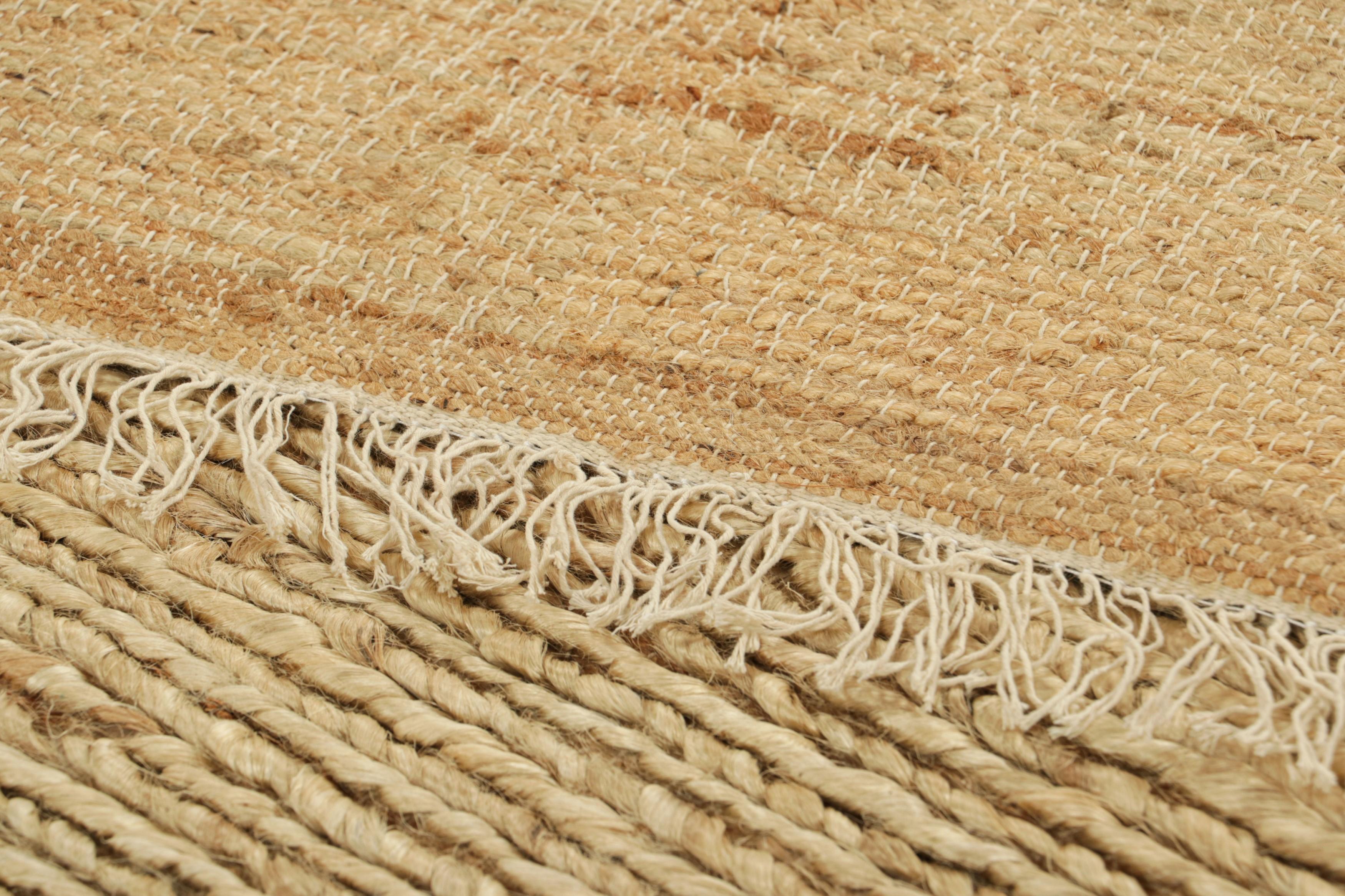 XXIe siècle et contemporain Tapis & Kilim's Abstract Flatweave in Beige-Brown with Geometric Patterns (tissage plat abstrait en beige et brun avec des motifs géométriques) en vente