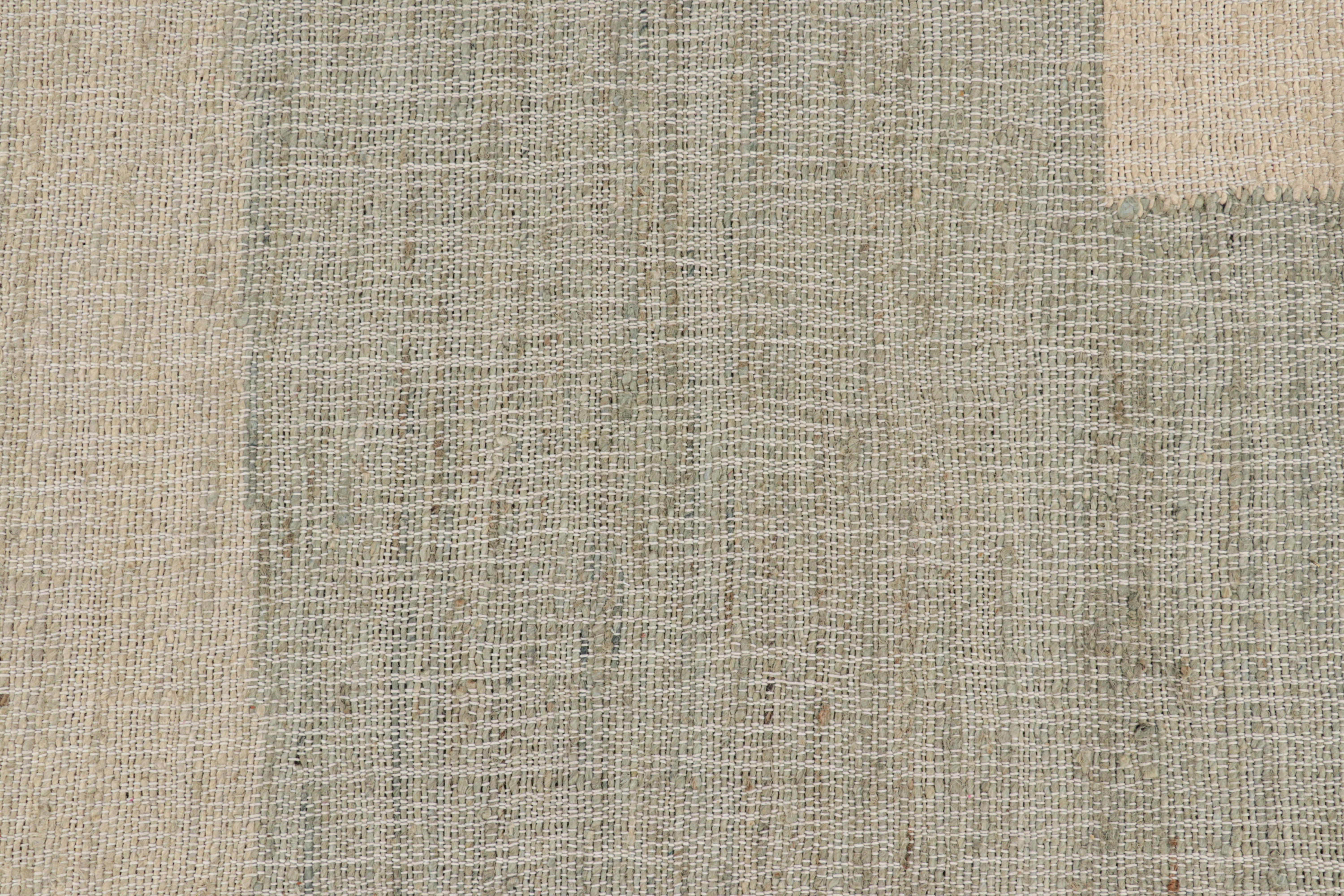 Tapis & Kilim's Abstract Flatweave in Beige with Geometric Patterns (tissage plat abstrait en beige avec des motifs géométriques) Neuf - En vente à Long Island City, NY