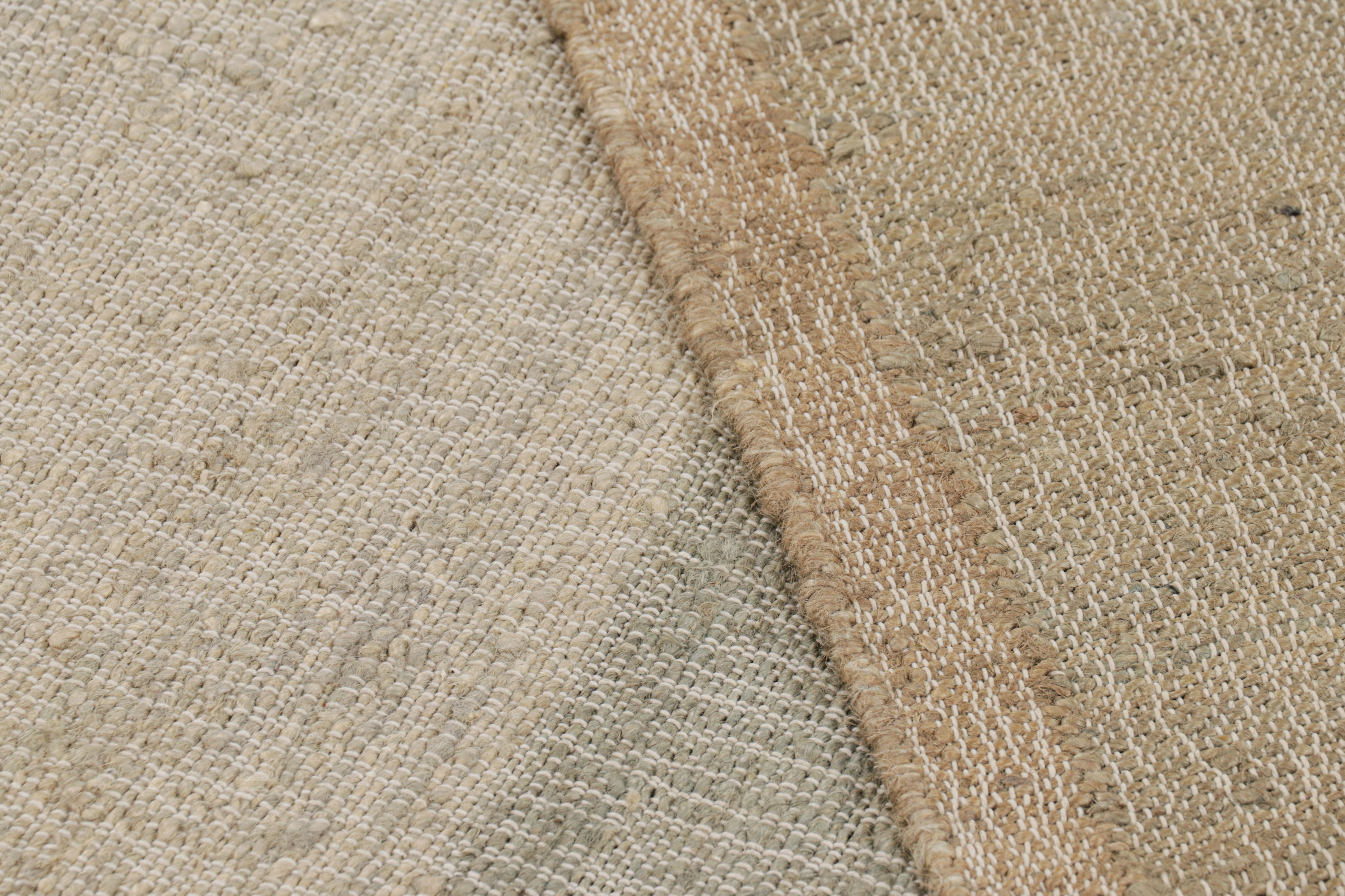 Tapis & Kilim's Abstract Flatweave in Beige with Geometric Patterns (tissage plat abstrait en beige avec des motifs géométriques) Neuf - En vente à Long Island City, NY