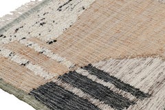 Rug & Kilim’s Abstract Flatweave with Beige, Cream, and Black Geometric Patterns