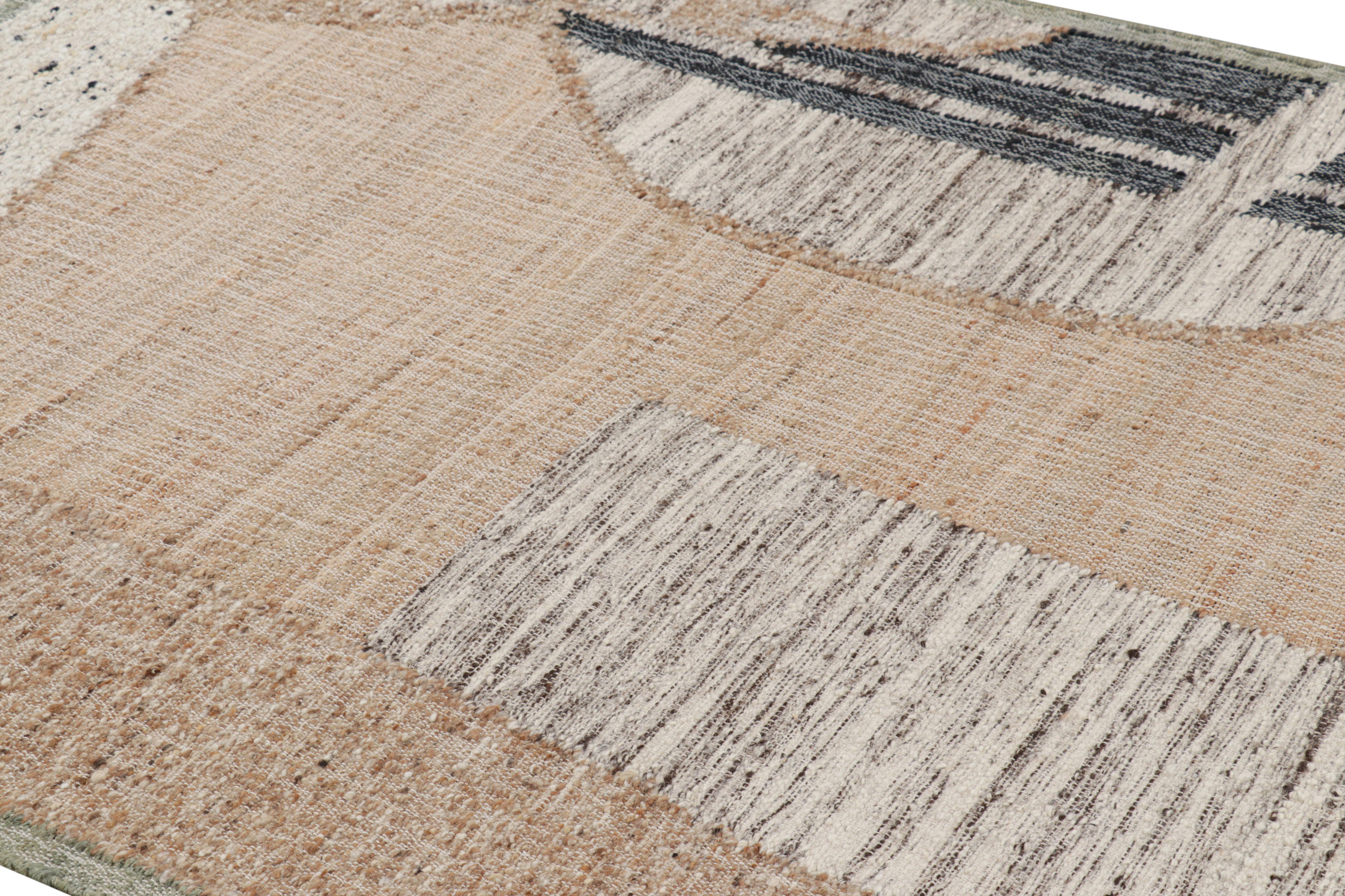 Fabricado con lana tejida a mano y yute, este tejido plano de 5 x 7 representa una nueva y emocionante línea a medida de la colección Rug & Kilim. 

Sobre el diseño: 

Esta alfombra contemporánea presenta un diseño geométrico envolvente en el que se