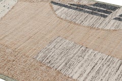 Rug & Kilim’s Abstract Flatweave with Beige, Cream, and Black Geometric Patterns