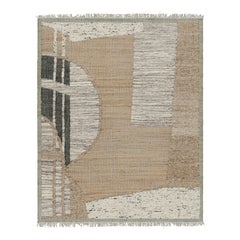 Rug & Kilim’s Abstract Flatweave with Beige, Cream, and Black Geometric Patterns