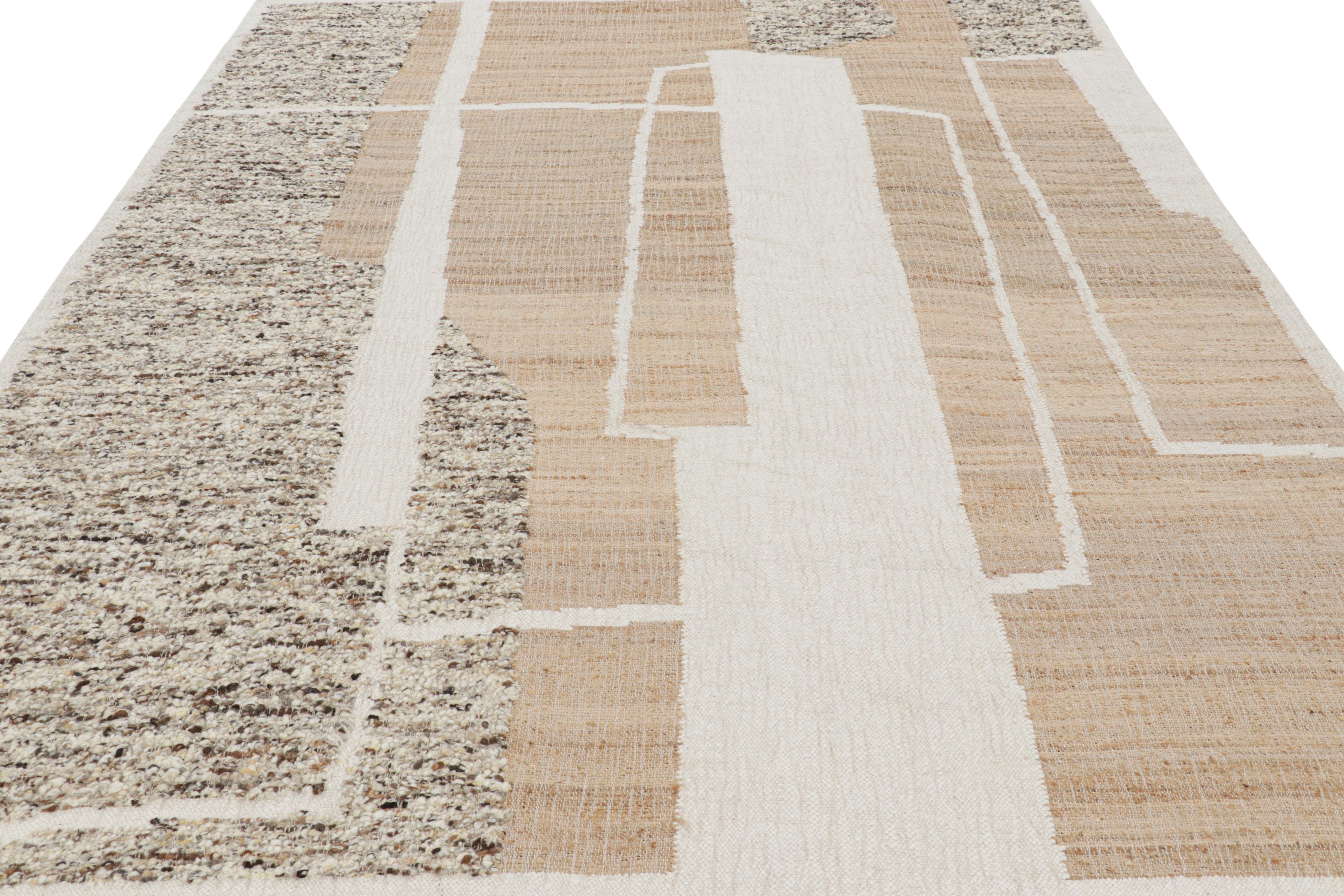 Fabriqué avec de la laine et du jute tissés à la main, ce tissage plat de 8x10 représente une nouvelle ligne passionnante et personnalisable de la Collection Rug & Kilim. 

Sur le Design : 

Ce tapis contemporain présente un design sophistiqué de