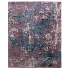 Rug & Kilim's Abstract Modern Rug in Purple and Blue All Over Pattern (tapis moderne abstrait à motifs violets et bleus)