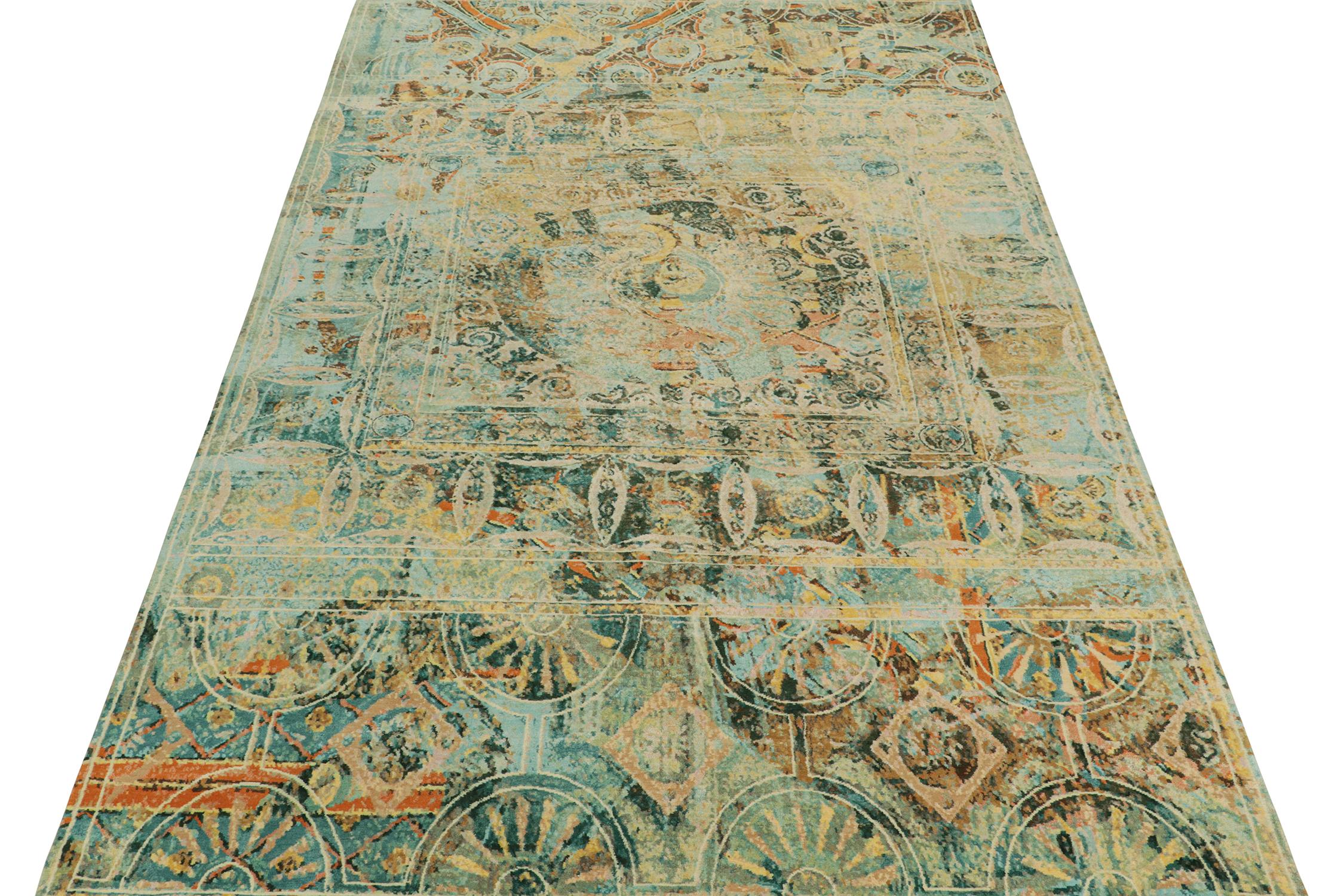 Nepalese Rug & Kilim’s Abstract Rug “Capriccio” by Blackpop & Sir John Soane Museum For Sale