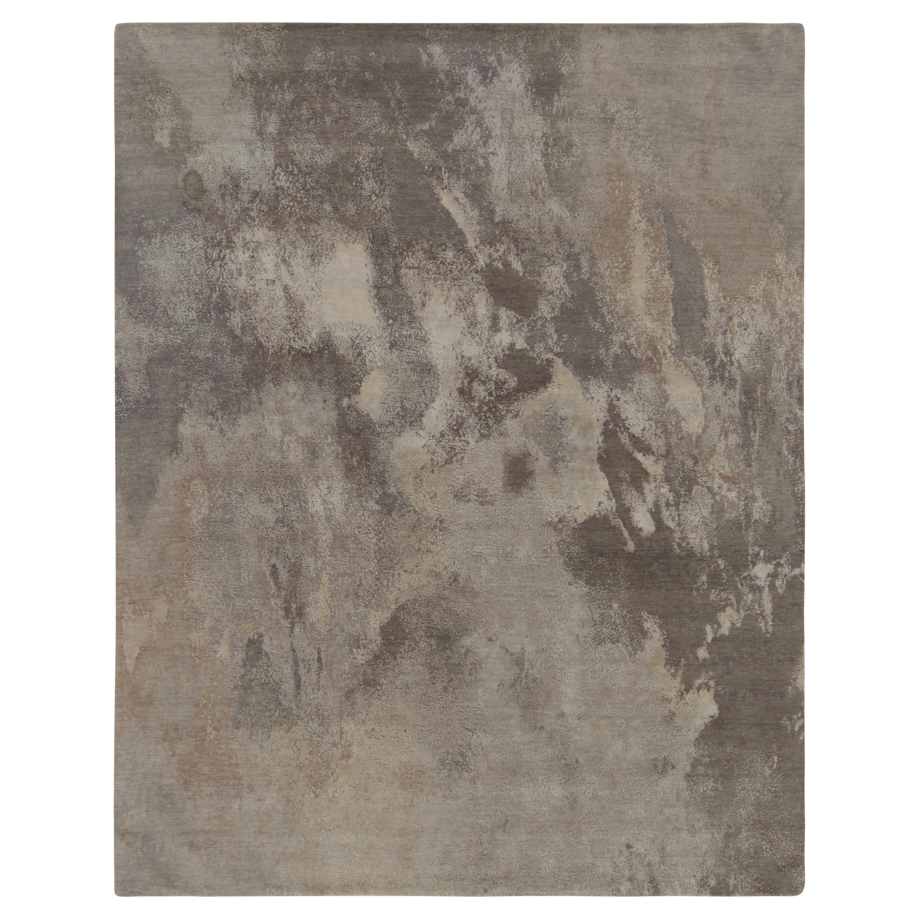 Rug & Kilim’s Abstract Rug in a Silver-Gray All over Pattern