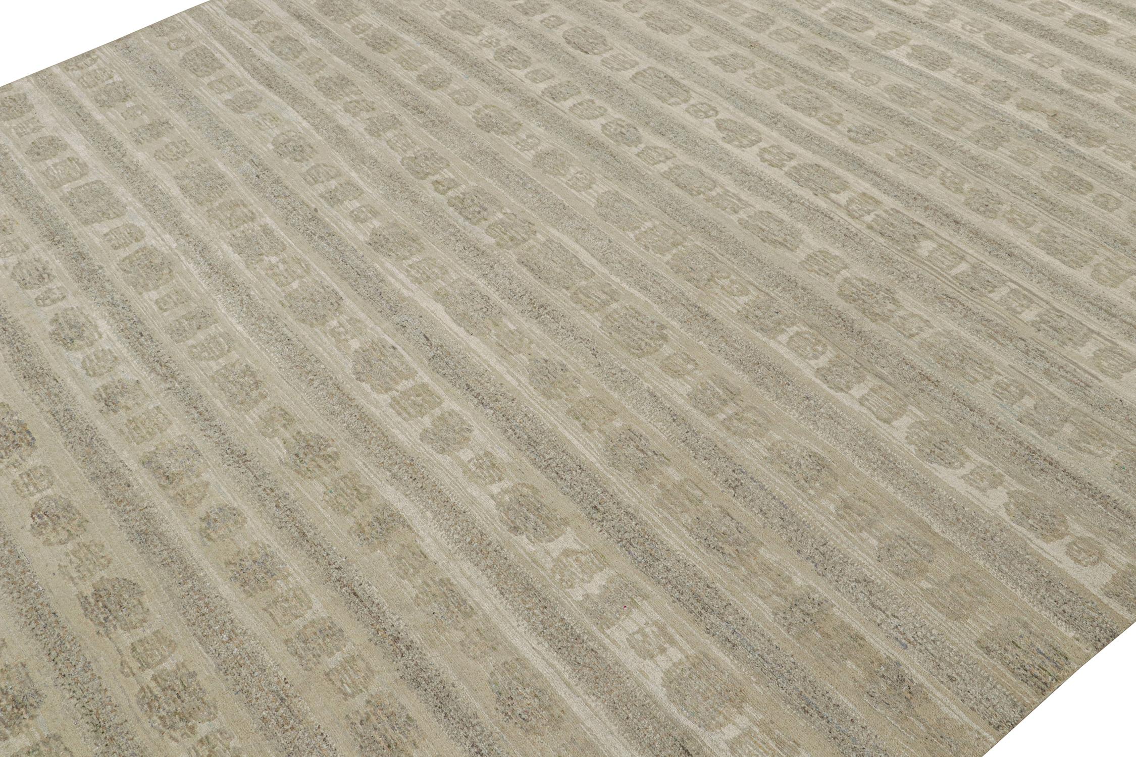 Alfombra abstracta de Rug & Kilim con motivos beige y gris Indio en venta