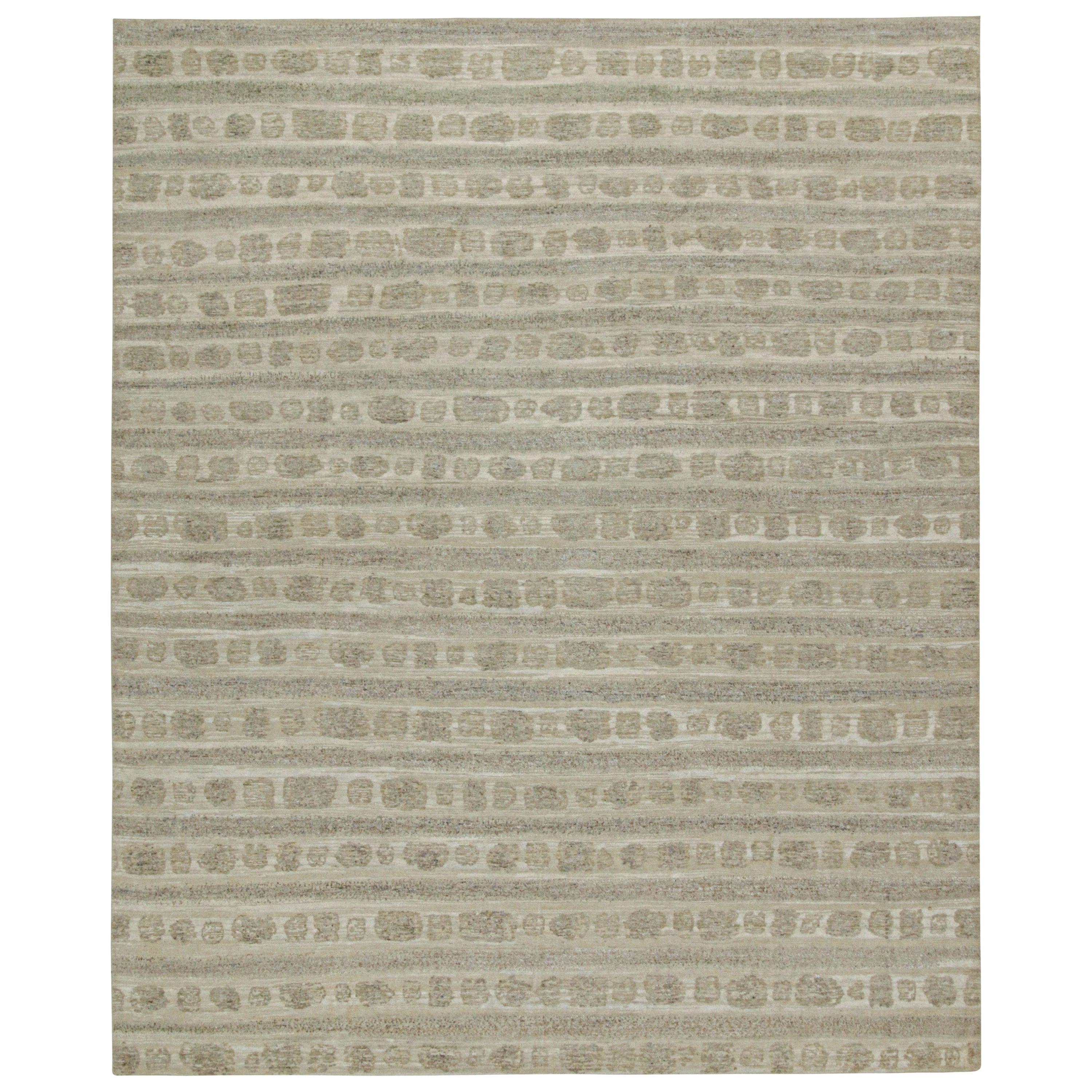 Rug & Kilim’s Abstract Rug in Beige and Gray Patterns For Sale