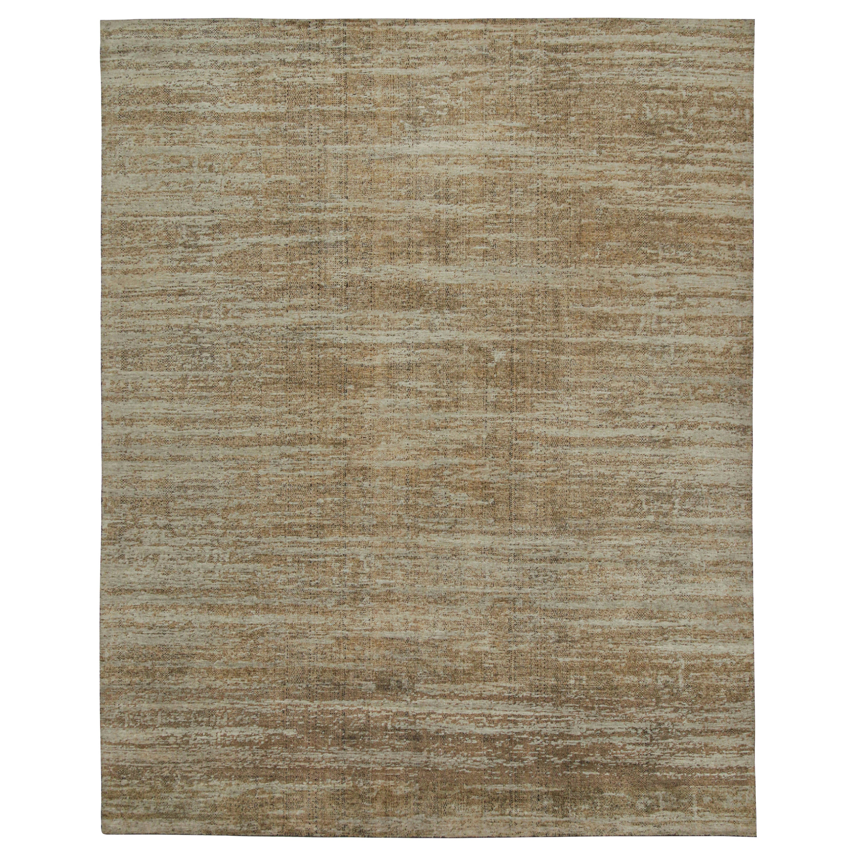 Tapis abstrait de Rug & Kilim à motifs géométriques beige-marron et noirs