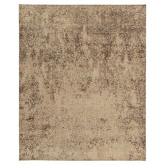 Rug & Kilim - Tappeto astratto in stile beige-marrone invecchiato