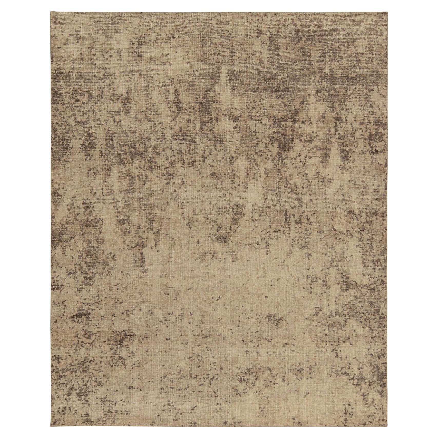 Abstrakter Teppich von Teppich &amp;amp; Kilims in Beige-Braun im Distressed-Stil