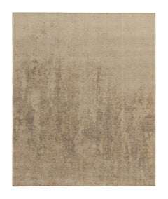 Rug & Kilim - Tappeto astratto in stile beige-marrone invecchiato