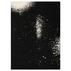 Rug & Kilim’s Abstract Rug in Black With White Painterly Patterns – “Milky Way”