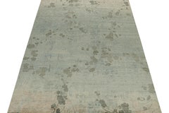 Rug & Kilim’s Abstract Rug in Blue and Gray with Floral Pattern