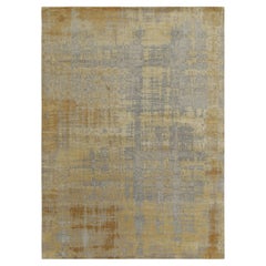 Rug & Kilim’s Abstract  Rug in Gold and Silver-Gray All over Streak Pattern