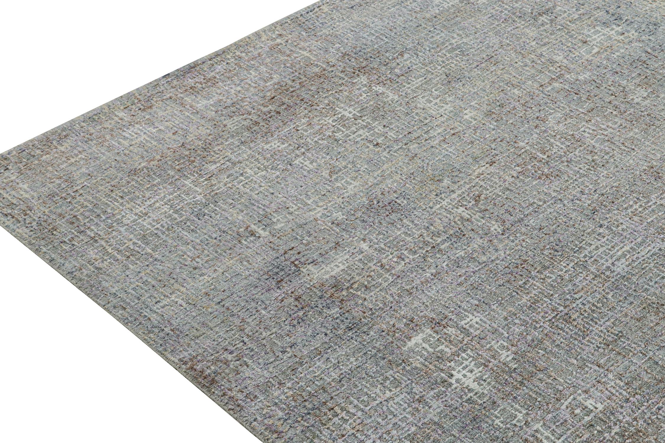 Abstrakter Teppich & Kelim-Teppich in Grau mit bunten geometrischen Streaks (Handgeknüpft) im Angebot