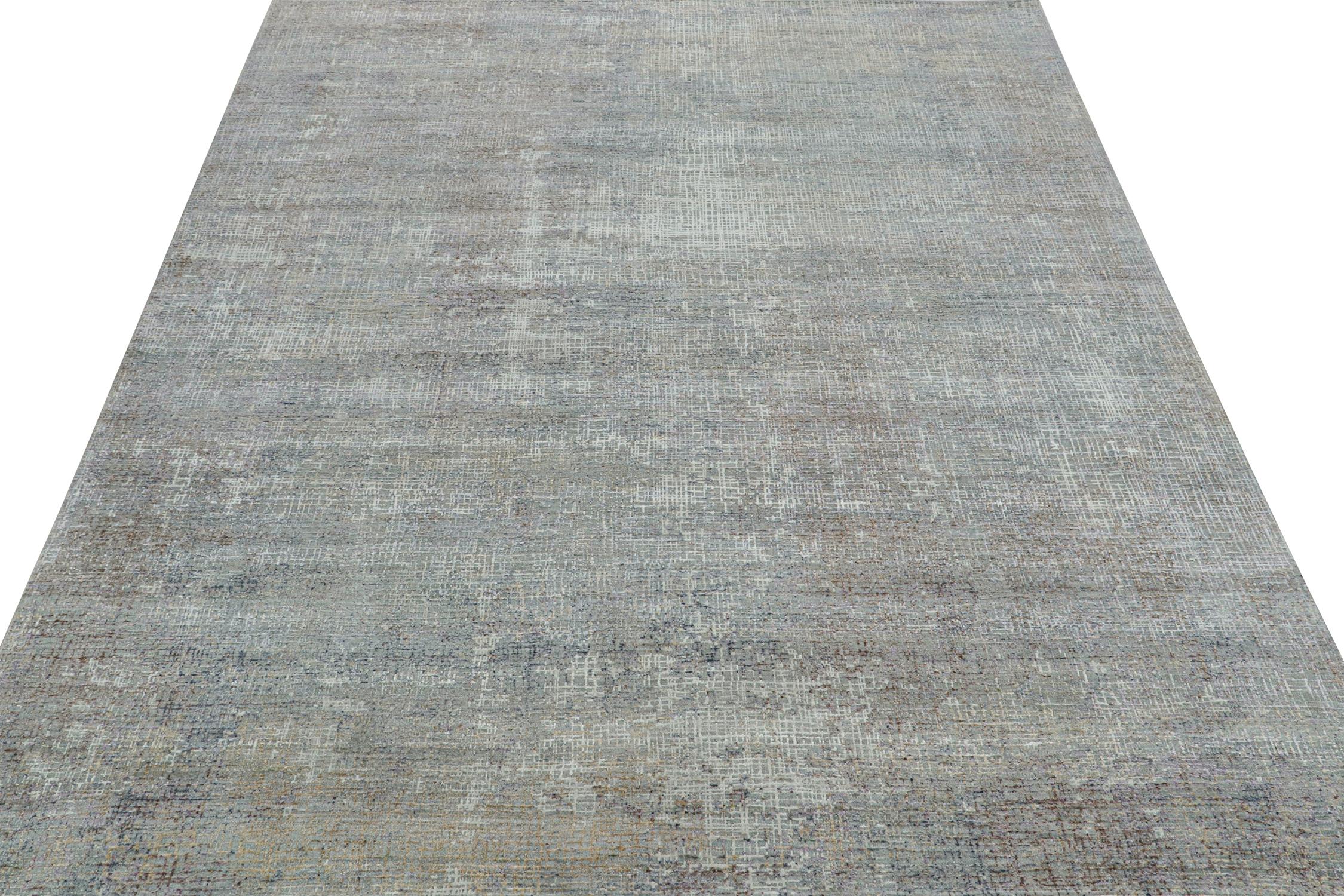 Abstrakter Teppich & Kelim-Teppich in Grau mit bunten geometrischen Streaks (Moderne) im Angebot