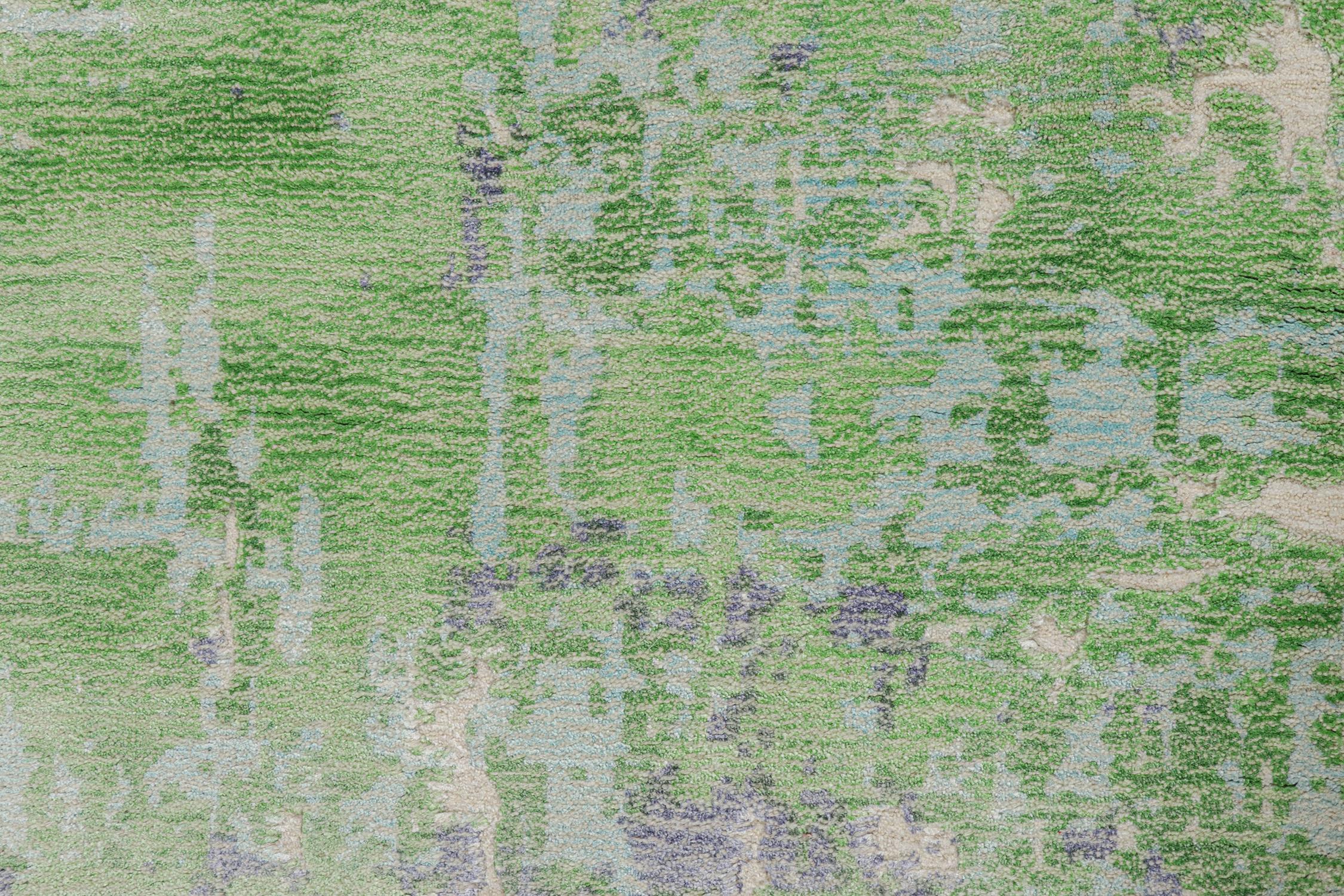 Rug & Kilim’s Abstract Rug in Green, Blue and Beige All-Over Pattern en Nuevo estado para la venta en Long Island City, NY