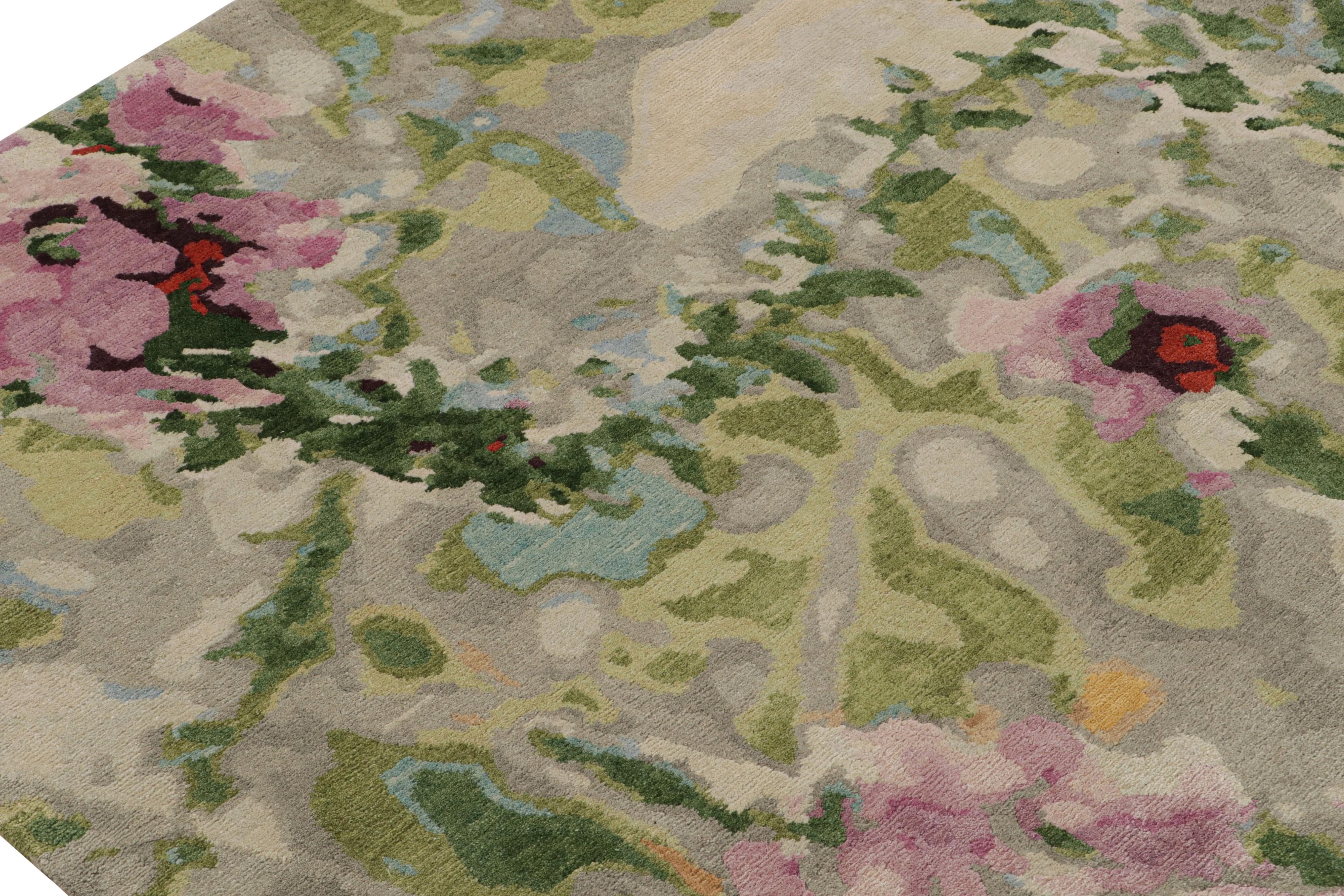 Alfombra abstracta Rug & Kilim en verde con motivos de colores 
