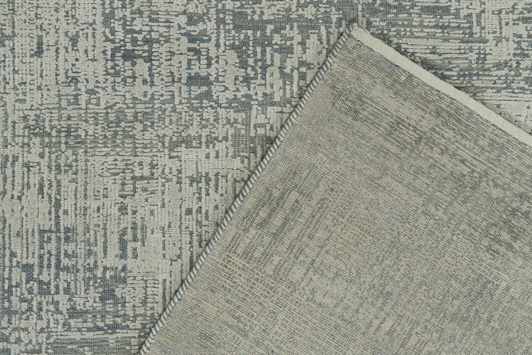 Alfombra Abstracta Rug & Kilim con Dibujo Geométrico Gris y Azul Piedra Siglo XXI y contemporáneo en venta