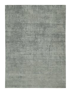 Alfombra Abstracta Rug & Kilim con Dibujo Geométrico Gris y Azul Piedra