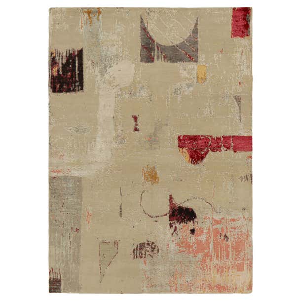 Rug and Kilim’s Abstract Rug in Off-White with Colorful Geometric ...