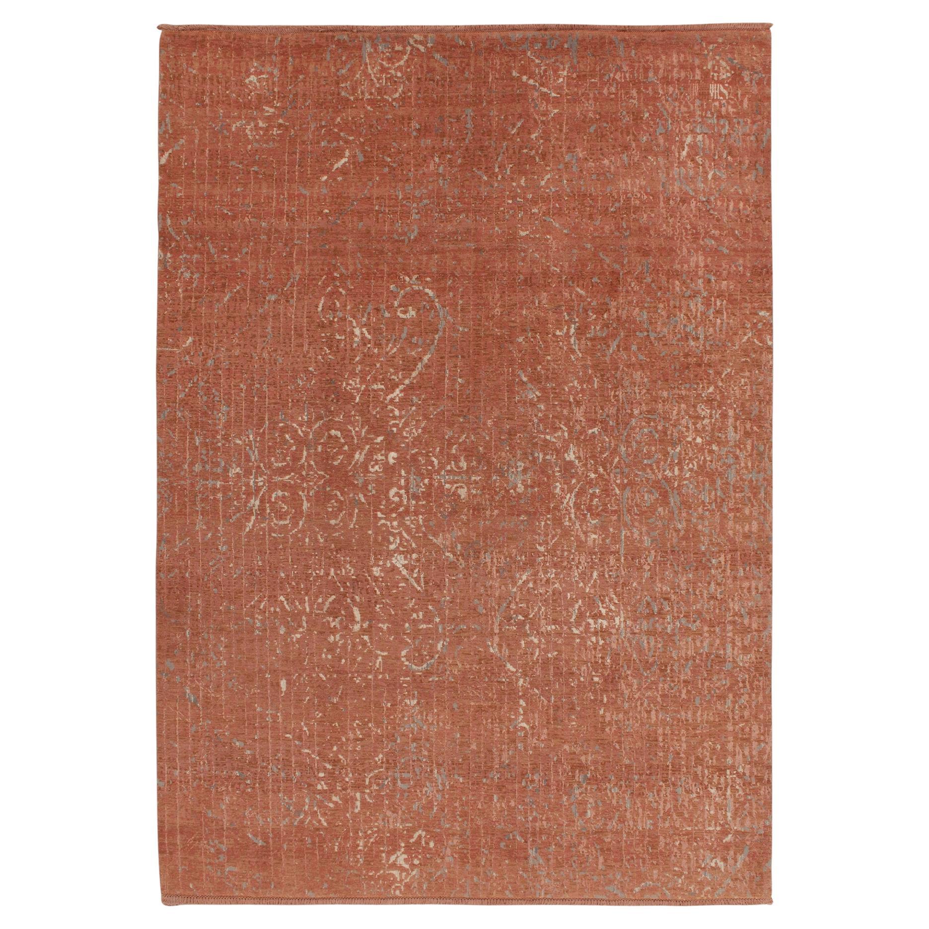 Rug & Kilim’s Abstract Rug in Pink, Muted All over Pattern For Sale