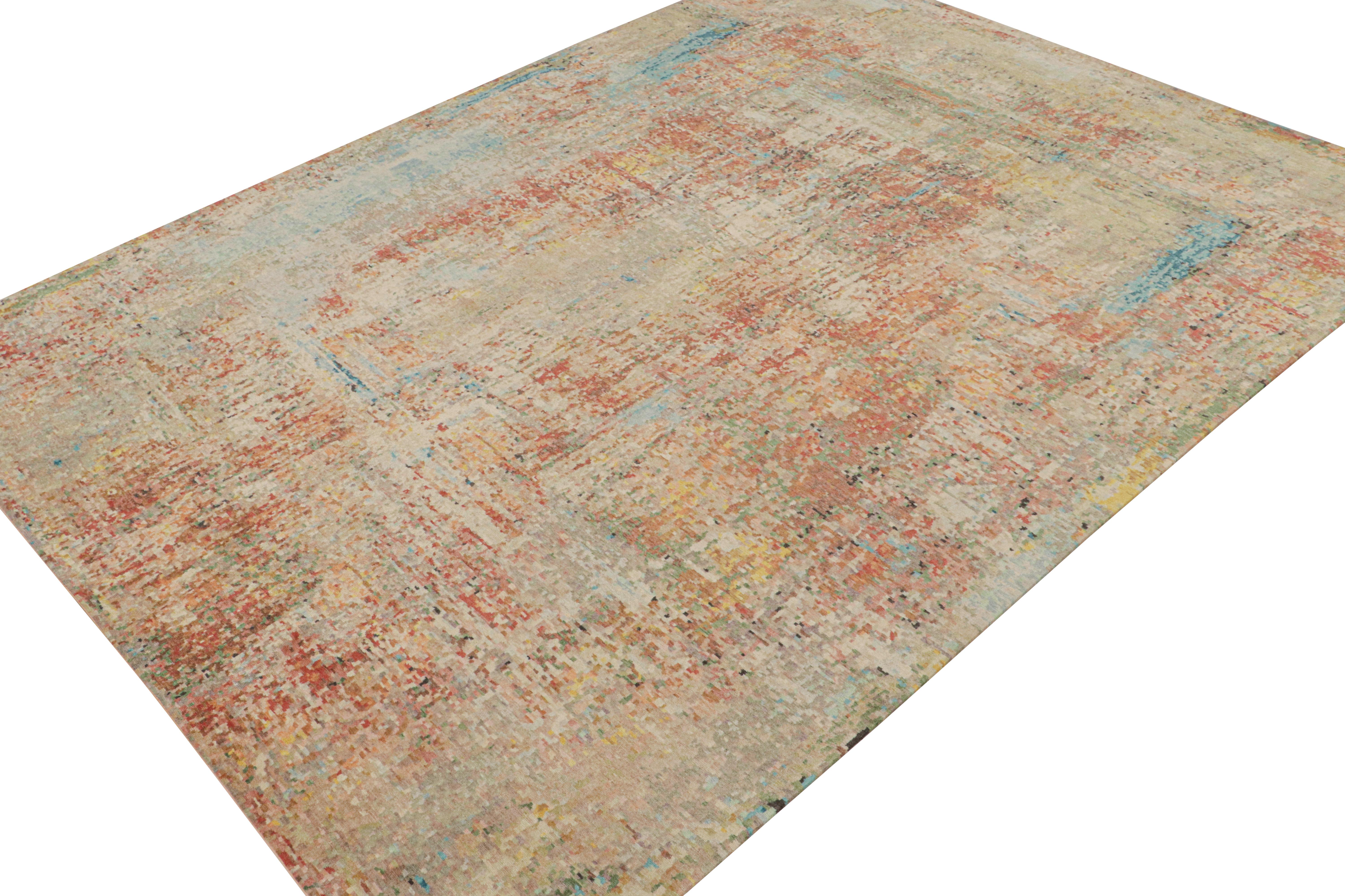 Modern Rug & Kilim’s Abstract Rug in Polychromatic All over Pattern For Sale