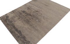 Rug & Kilim’s Abstract Rug in Silver-Grey, Beige-Brown Textural Pattern