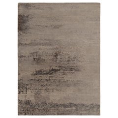 Rug & Kilim’s Abstract Rug in Silver-Grey, Beige-Brown Textural Pattern