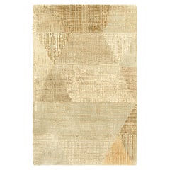 Rug & Kilim’s Abstract Rug with Beige-Brown and Cream Geometric Patterns