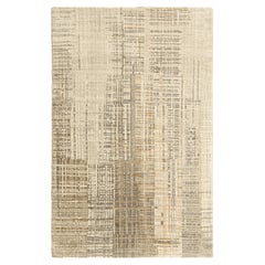 Abstrakter Teppich von Rug 
Kilim mit beige-braunen und cremefarbenen Streifen und geometrischem Muster