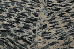 Rug & Kilim’s Abstract Rug with Black and Teal Blue Geometric Patterns