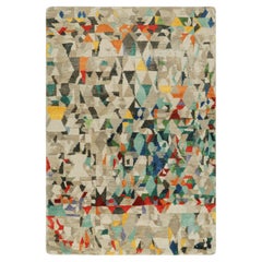 Rug & Kilim’s Abstract Rug with Polychromatic Geometric Patterns