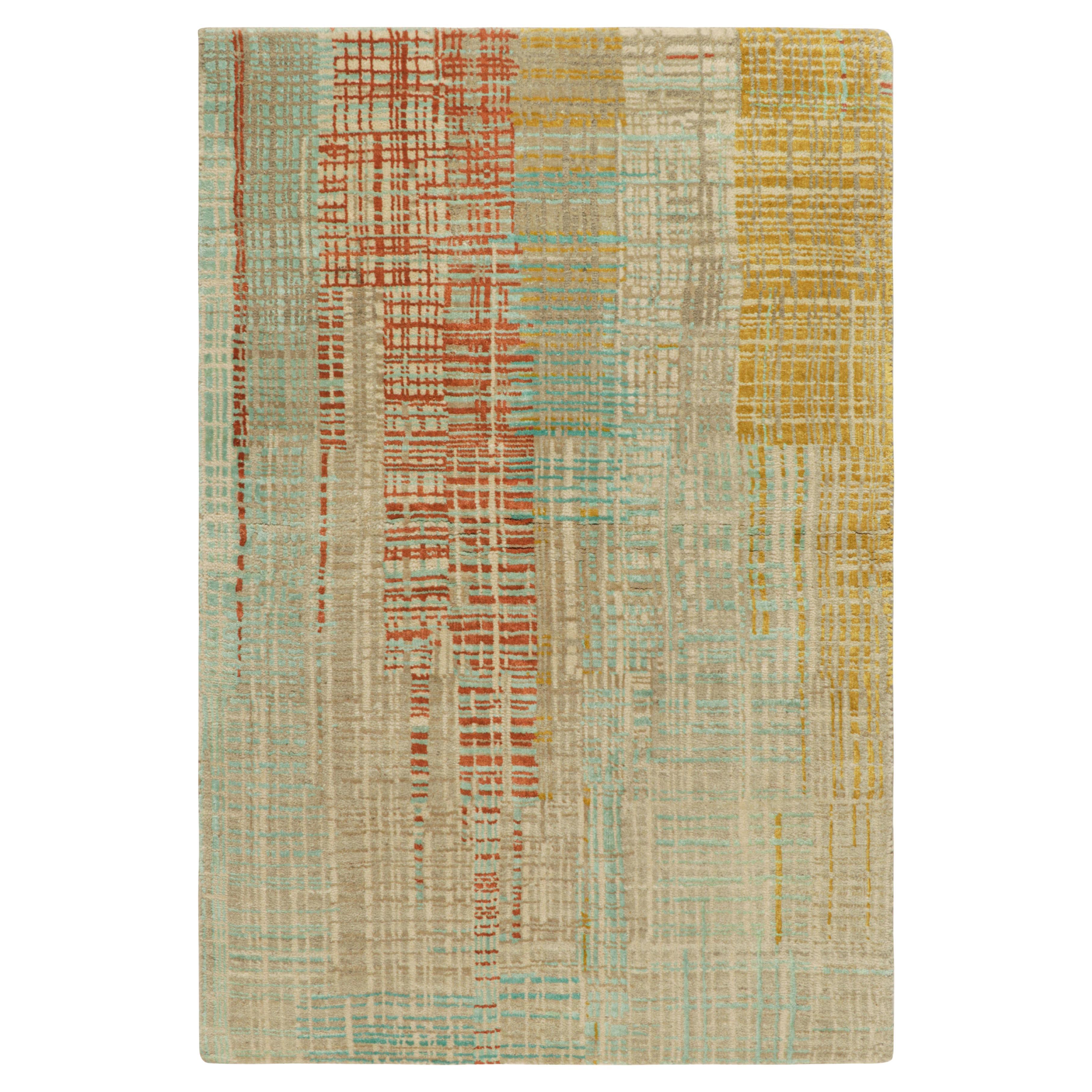 Abstrakter Teppich von Rug & Kilim mit polychromen Streifen und geometrischen Mustern
