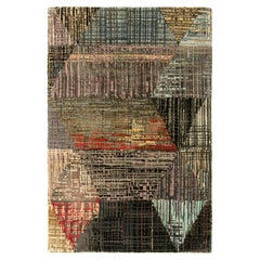 Tapis abstrait de Rug & Kilim avec des rayures polychromes et des motifs géométriques