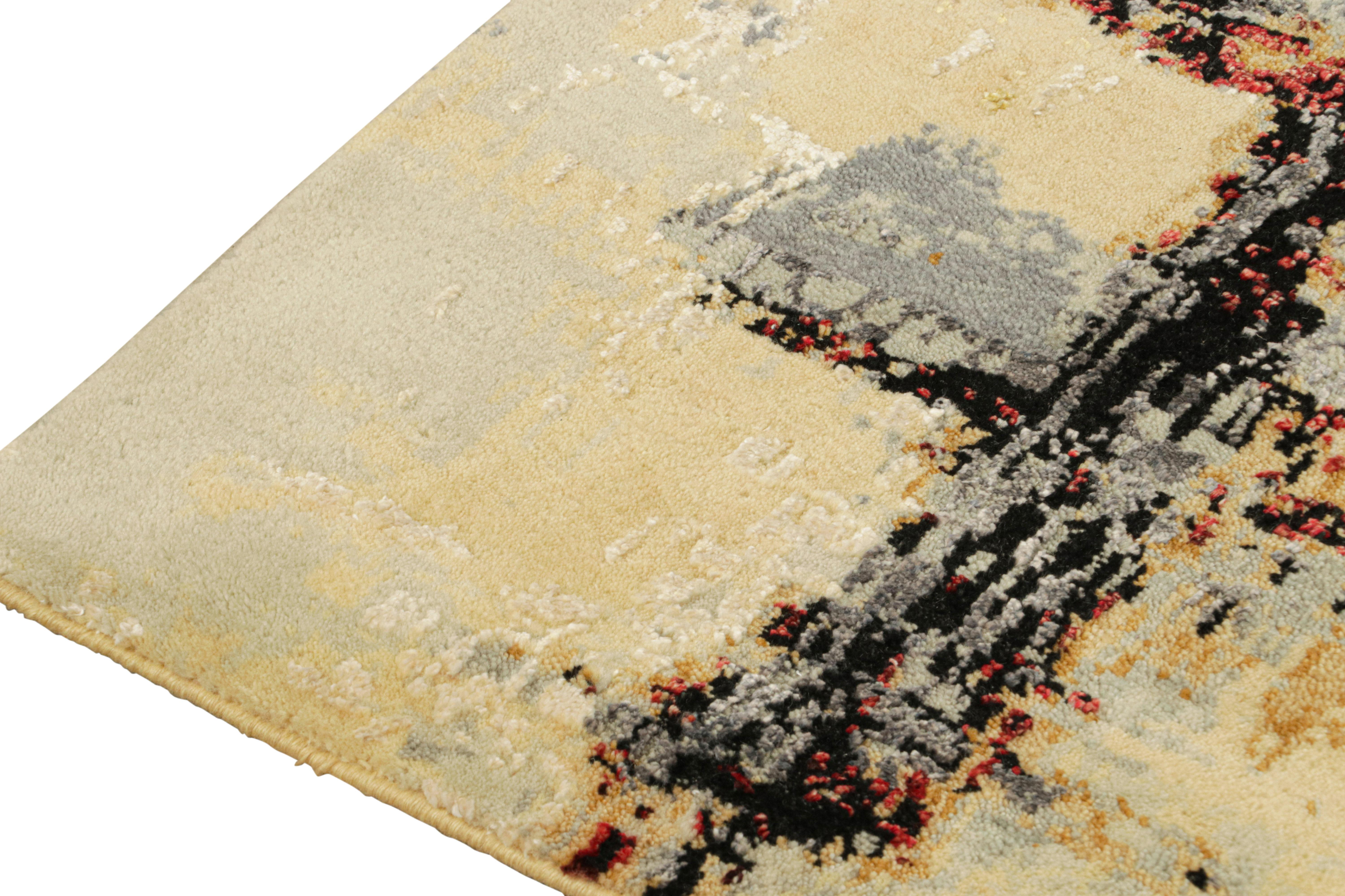 Hand-Knotted Rug & Kilim’s Abstract Runner in Polychromatic Pattern For Sale