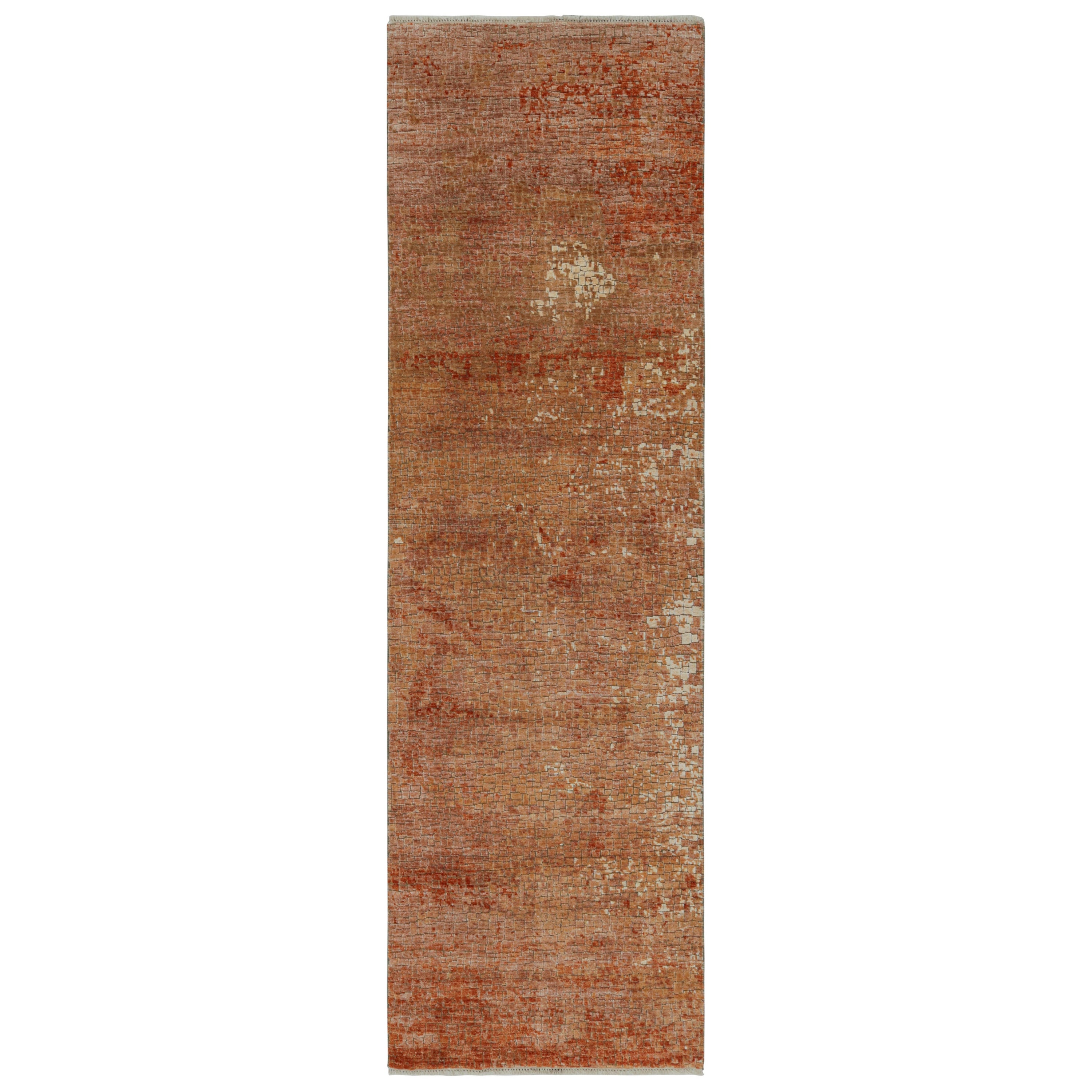 Alfombra abstracta Rug & Kilim en rojo con tonos óxido y tierra en venta